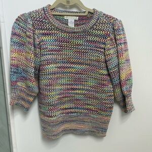Design History Short Sleeve Knit Crew Neck Sweater